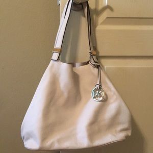 Michael Kors white bucket purse